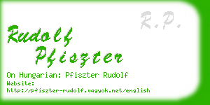 rudolf pfiszter business card